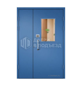 Стальная подъездная дверь со стеклом ДП-81
